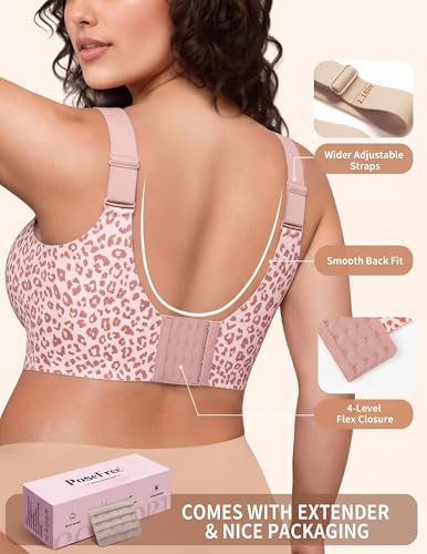 Image of PoseFree Jelly Bras for Women No Underwire, Supportive Wireless Comfort Bra, Full Coverage Back Smoothing Bra