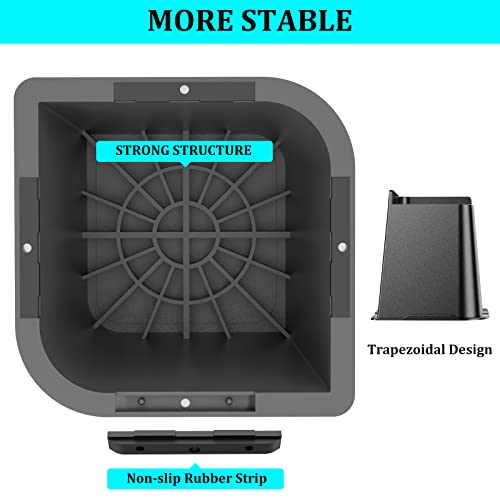 Usion Bed Risers Oversized, 6 Inch Lift,Trapezoidal Furniture Risers 4 Pack Up To 5000Lbs, Table Risers,Risers For Bed Frame, Bed Height Risers,Couch Sofa Riser,Desk Risers (Black) #TOP4