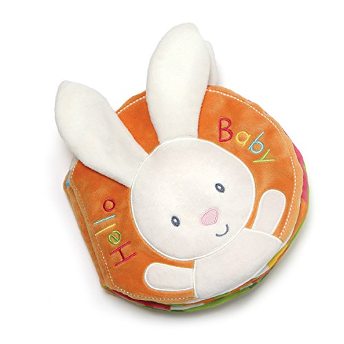 Image of Baby GUND Flora Bunny Soft Plush Activity Book 8", Multicolor