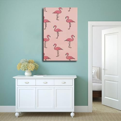 Toile flamant rose 50x75 cm idée cadeau déco originale - 4