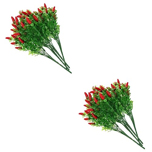 Didiseaon 8 Pcs Artificial Pepper Artificial Chili Bouquet Pepper Plant Fake Vegetable Bunch Outdoor Artificial Plants Artificial Flowers for Vase Pots Plants Simulation Chili Plastic Branch