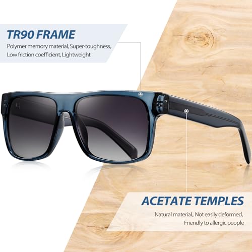 Image of Joopin Polarized Sunglasses Men Women UV400 Protection, Big Chunky Square Sun Glasses, Designer Shades Retro Sunnies Driving