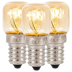 Klass Home (3 Pack) Salt Lamp Bulb | Oven Bulb | Fridge Bulb | Small Screw E14 15W Bulb <300°C Dimmable Incandescent…