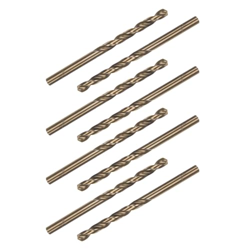 uxcell 8PCS 5.1mm Drilling Dia Straight Shank High-Speed Steel Cobalt Metric Twist Drill Bit Rotary Tool