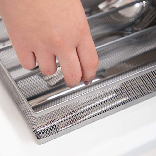 Relaxdays Large Metal Mesh Cutlery Tray, Open Drawer Organizer Insert, L, HWD: 5.1 x 28.6 x 40.6 cm, Black - Image 5