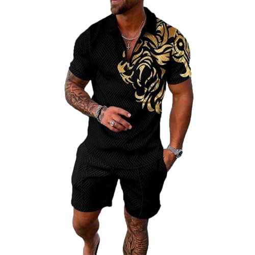 Tenue de plage tropicale homme ensemble short sport 3D noir M