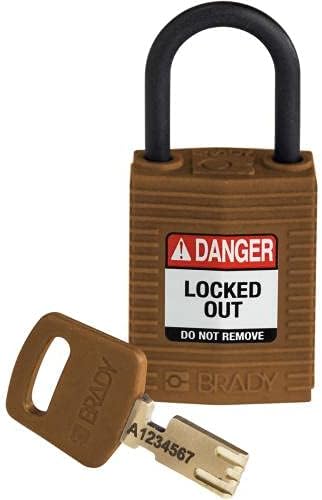 Brady CPT-BRN-25PL-KD, 150187 Compact Nylon Lockout Padlock (Pack of 12 pcs)