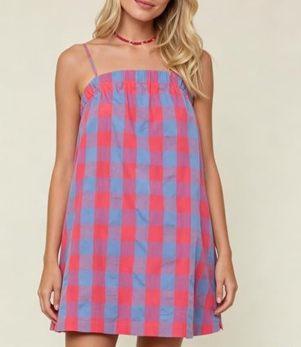 Image of Women Boho Floral Mini Cami Dress Spaghetti Strap Flowy Sling Dress Graphic Backless Summer Holiday Sundress