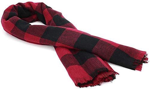Women's Plaid Blanket Winter Scarf, Warm Cozy Tartan Wrap Oversized Shawl Winter Scarves for Women3