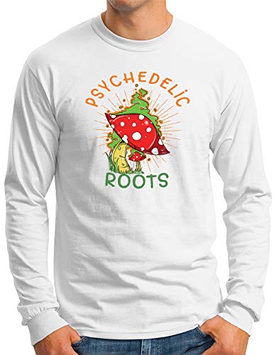 T-shirt manches longues OM3 blanc exprimez votre esprit libre et votre passion trippy
