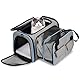 ALLSOPETS Erweiterbar Tragetasche für Katzen Hunde Faltbare Hund Katze Tragetaschen Tragbar Haustier Transportbox Haustiertasche für Reisen Wandern Camping (Grau, S)