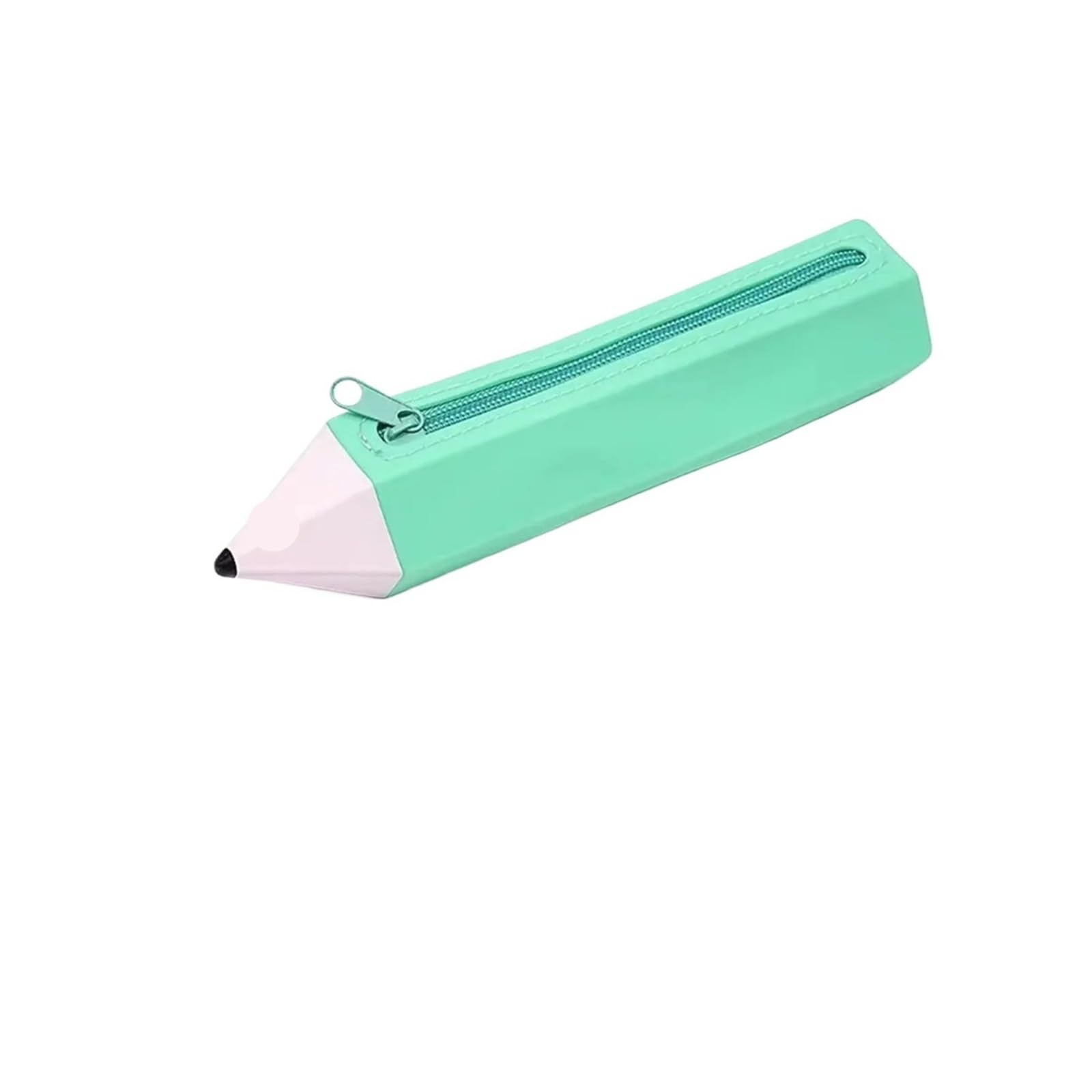 Astuccio a forma di matita for la scuola | Silicone, creativo, grande capacità, studente primario, organizer for cancelleria(Green)