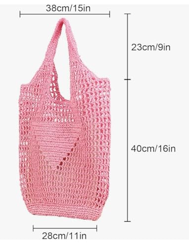 Bolso de playa grande tejido para mujer miniatura 4