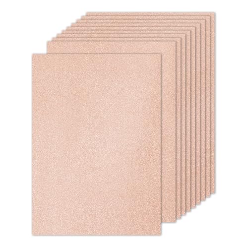 PATIKIL 10 Sheets Rose Gold Glitter Cardstock Paper, A4 250gsm Rectangle Premium Sparkly Paper Craft Cardstock Paper for Scrapbook Card Making DIY Art Projects Wedding Party