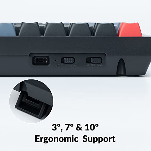 Image of Keychron K4 Pro 96% Custom Wireless Mechanical Keyboard with Hot-Swappable K Pro Brown Switch, QMK /VIA Programmable Macro Bluetooth /Wired Keyboard White LED Backlit for Mac Windows Linux - Black