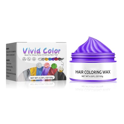 Clawrex Cera temporal de color para el cabello, color gris, coloración instantánea, cera para el pelo para fiestas de Halloween (morado)