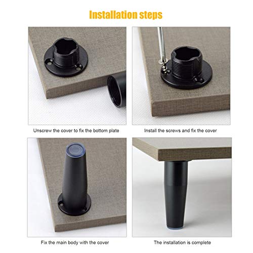 Patas de mesa ajustables y cónicas de alta estabilidad para muebles de baño 8