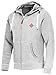 Produktbild FALKENSTEJN stylischer Kapuzenpullover Sweatjacke Sweatshirt mit Logolederpatch Hoodie Pullover mit 2 seitlichen Taschen (Lt Grey, L)