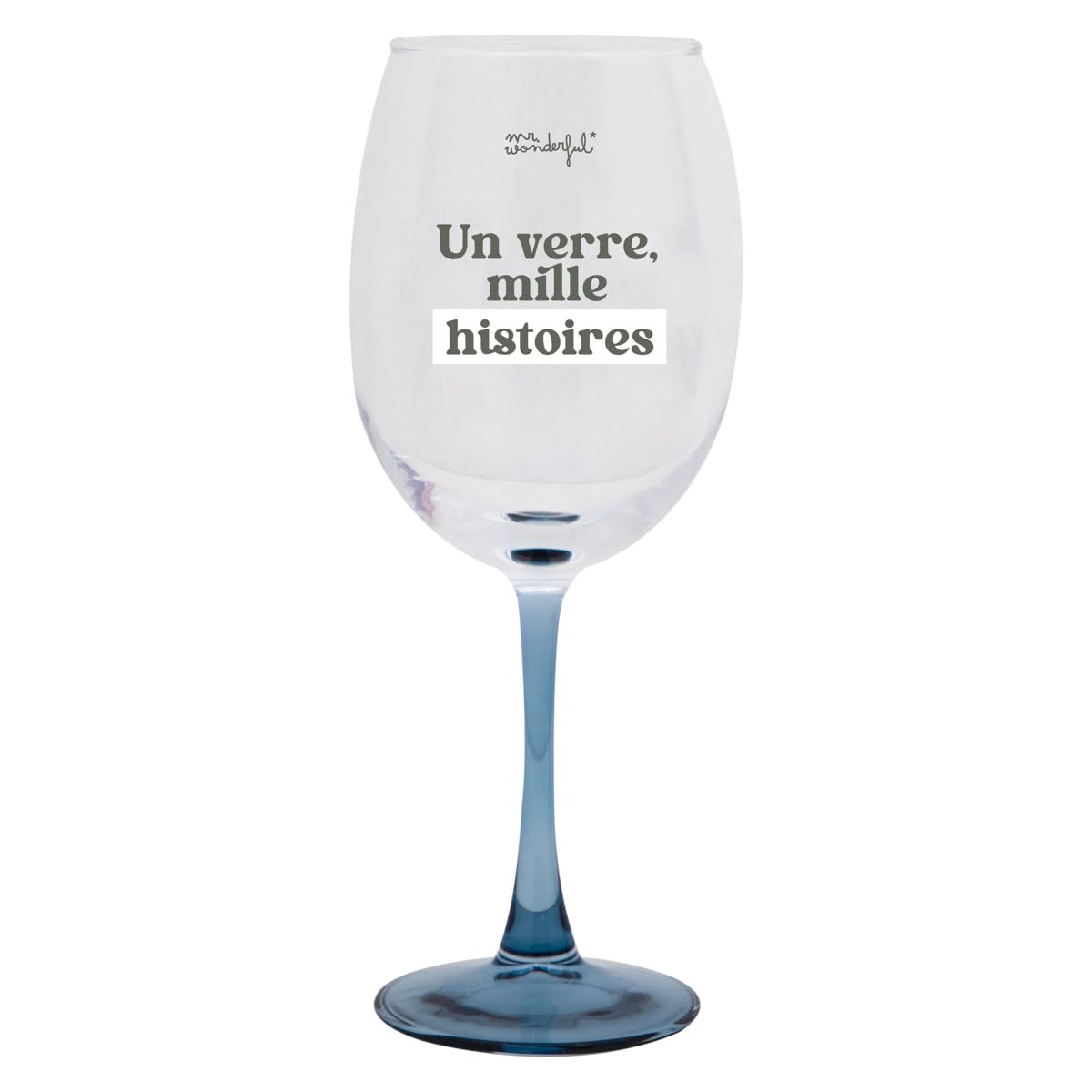 Mr. Wonderful - Wine Glass - One Glass, a Thousand Stories - Wine Glass with Message, Made of Glass - Capacity: 47 cl.