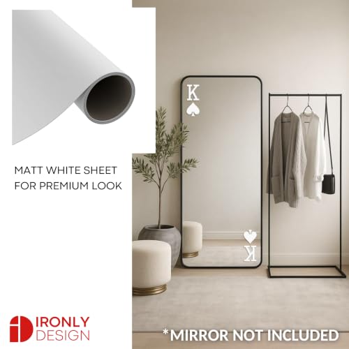 Image of Sticker for Glass & Mirrors| Minimal Vinyl Decal for Bedroom Bathroom & Cafe | Self-Adhesive Waterproof Quote Aesthetic Mirror Sticker | No Mirror Included (King of Spades, Small, Matt White)
