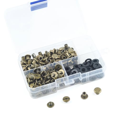 MABAHON 80 Sets Chicago Screw Post M5x6mm Metal Rivet Replacement Repair Luggage, Wallet, Backpack, Belt, Dog Leash, Books - Image 3