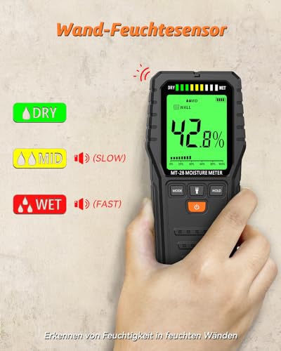 Moisture Meter for Walls Moisture Meter Wall Non-Destructive Measurement Moisture Meter Masonry Suitable for Wood Wall - Image 3