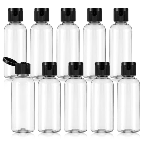 YUXIANLB 1.7oz Travel Bottles for Toiletries Clear Plastic Empty Bottles 10PCS Empty Small Travel Size Refillable Containers with Flip Cap for Shampoo Lotion Liquid Body Soap Cream Toiletries