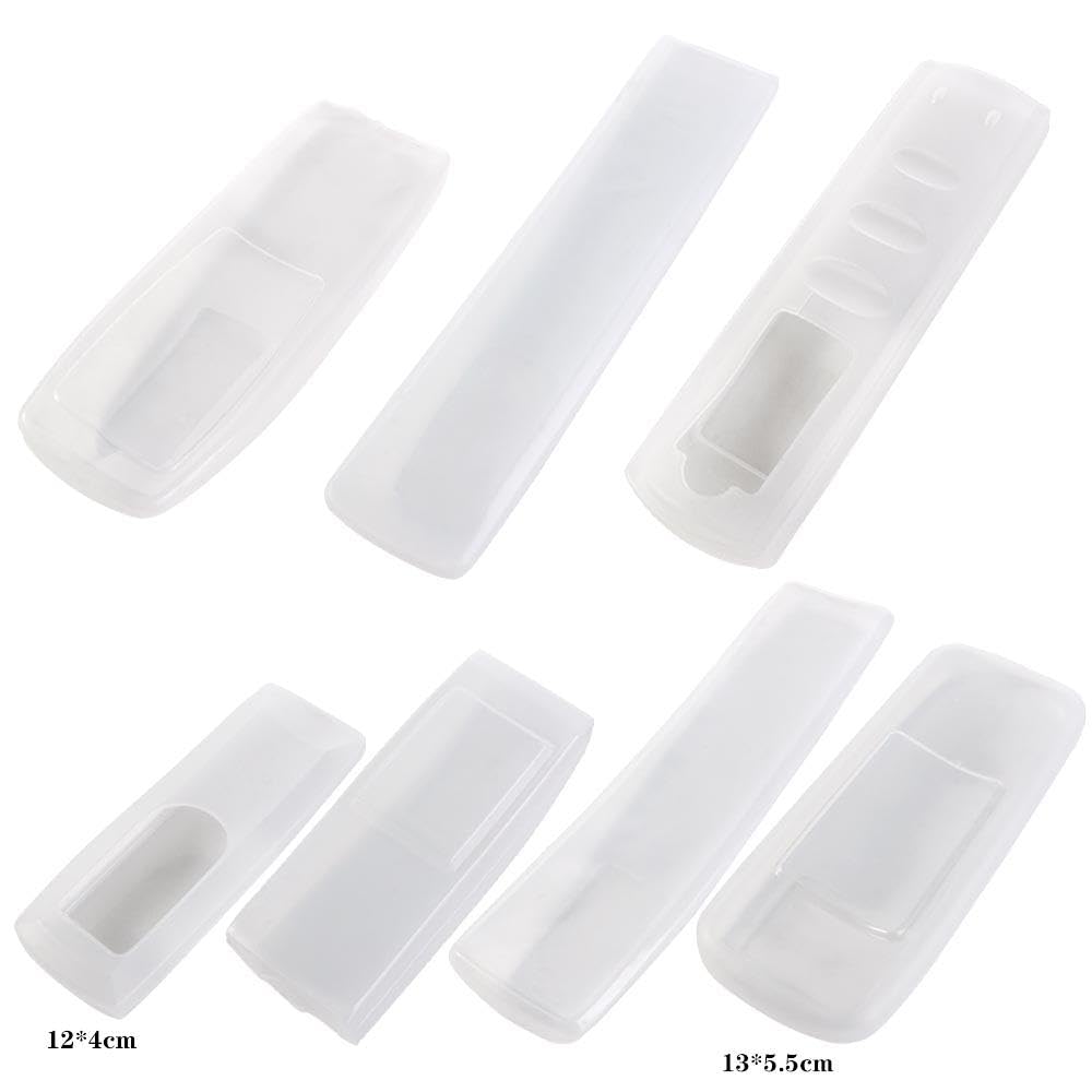 Custodia protettiva in silicone trasparente per telecomando TV aria condizionata, antiurto, antiscivolo, custodia protettiva (16 x 5 cm)