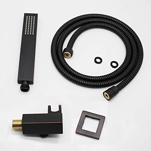 Ayivg 12 Inch Wall Mount Rainfall Shower Faucet System With 6 Pcs Body Jet Mixer Set, Oil Rubbed Bronze Finish #TOP4