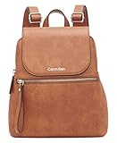 Calvin Klein Reyna Novelty Key Item Flap Backpack, Caramel Mix