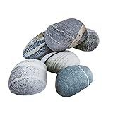 Wadser 6 Pcs Curve Living Stones 3D Plush Cushion Pillow Large Pebble Rock Pillow Mixed Sizes Home Decorations