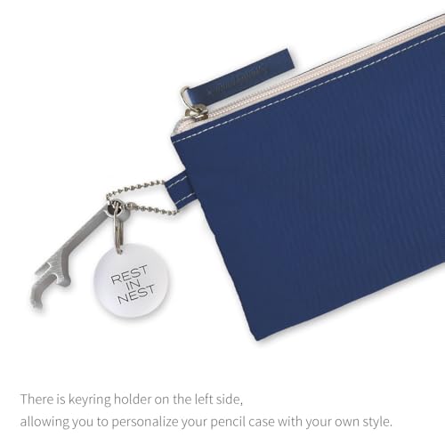 Image of Monolike Archive 247 Flat Pen Case, Navy - Pencil Pouch, Portable Pencil Bag, Pencil Case, Office Pouch case, Pen case