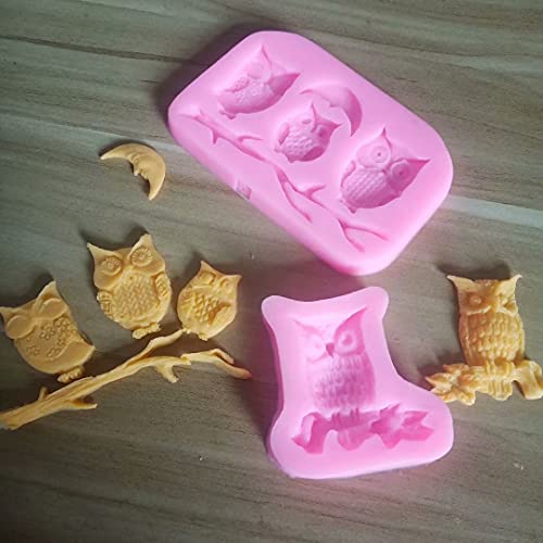 Cestony Owl And Moon Silicone Molds For Diy Cake Fondant Biscuit Cookies Soap Sugar Pudding Chocolate Hard Candies Dessert Candle Decor #TOP4