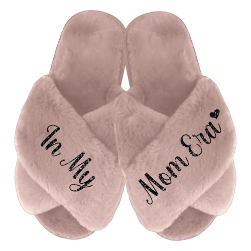 Custom Mom Slippers, In My Mom Era, Mothers Day Slippers, Fluffy Slides for Women, Cozy Mothers Day Gifts2