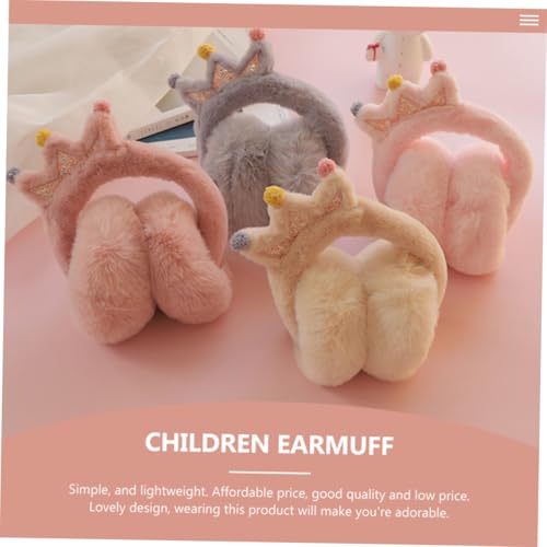KESYOO S Winter Cartoon Crown Earmuff Lightweight Ear Warmers for Outdoor Cold Weather Thick Protective Cover for Boys Random Color2