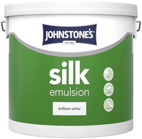 Johnstone’s 306759 Silk Emulsion Paint, Brilliant White, 5 l (Pack of 1)
