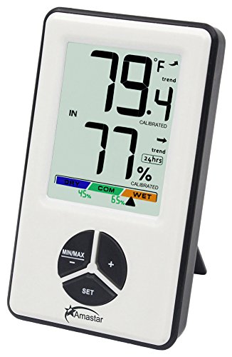 Amastar A0406 Indoor Hygrometer Thermometer Portable Digital Temperature Monitor with Humidity Level Indicator