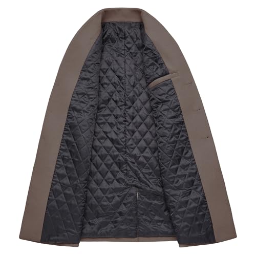 Image of WULFUL Men Wool Trench Coat Slim Fit Winter Coat