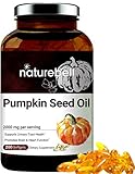 Maximum Strength Pumpkin Seed Oil Supplements, 1000mg, 200 Liquid Soft-gels, Cold Pressed, Rich in Omega 3 6 Essential Fatty Acids, No GMOs and Made in USA