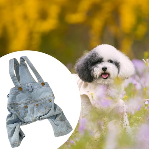Overol de mezclilla para perro XS miniatura 6