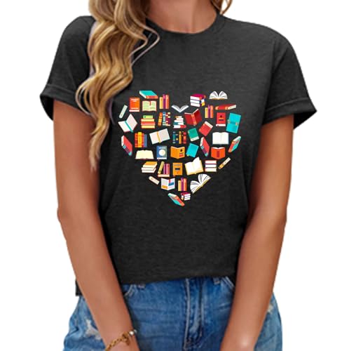 Book Shirts for Women Reading T Shirts Teacher Shirt Book Lovers T Shirt Rainbow Shirt Casual Short Sleeve Tops3