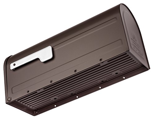 Image of Architectural Mailboxes 7600RZ-10 7600RZ-11 MB1 Post Mount Mailbox with Silver Flag, Rubbed Bronze