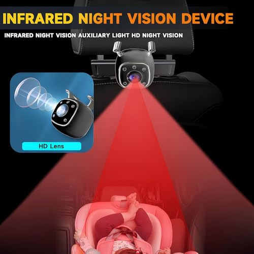 Image of Car Baby Monitor, 4.3 inch HD Night Vision 1080P Baby car Camera, car seat Monitor, Baby car seat Mirror Camera can Observe Baby's Every Move, Easy to Install Plug and Play