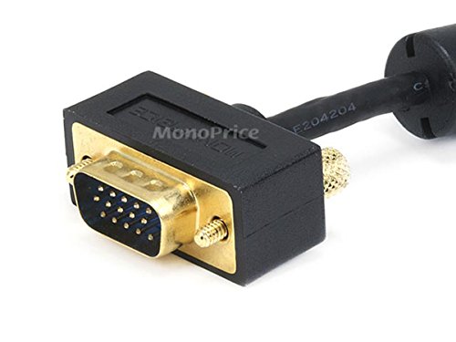 Monoprice Ultra Slim Svga Super Vga M/F Monitor Cable - 25 Feet With Ferrites | 30/32Awg, Gold Plated Connector #TOP1