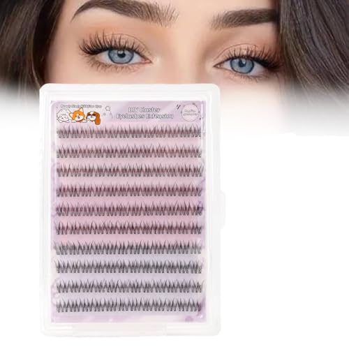 Image of MAYCREATE120Pcs Self Adhesive False Eyelash Clusters, No Glue Needed Wispy Natural Lash Extensions, Pre Cut Reusable Stick On Lashes for Beginners Sensitive Eyes Daily Makeup