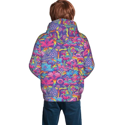 Vintage Psychedelic Flower Kid Hoodies Boys Sweatshirts Girls Pullover with Pocket4
