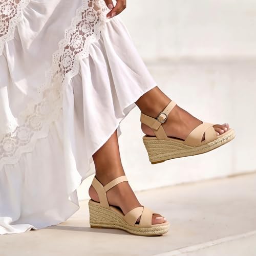 Image of DREAM PAIRS Women's Espadrille Wedge Sandals