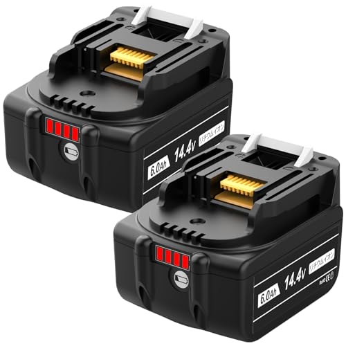 Reoben 互換マキタ 14.4V バッテリー 6.0Ah BL1460B 2 個セット BL1430 BL1440 BL1450 BL1460 対応 マキタ 14.4V 互換バッテリー PSE・CE 認証済 大容量 ブラック