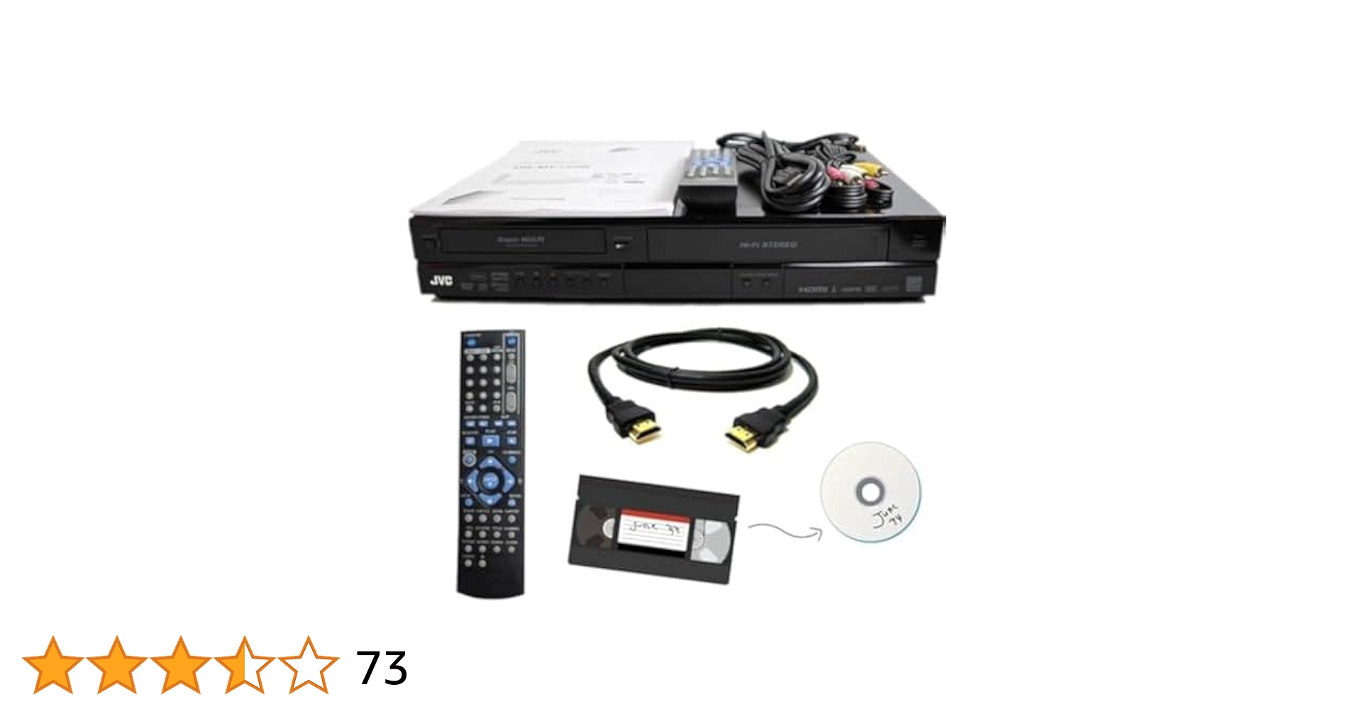 Amazon | JVC VHS - DVDレコーダー VCRコンボ リモコン HDMI付き