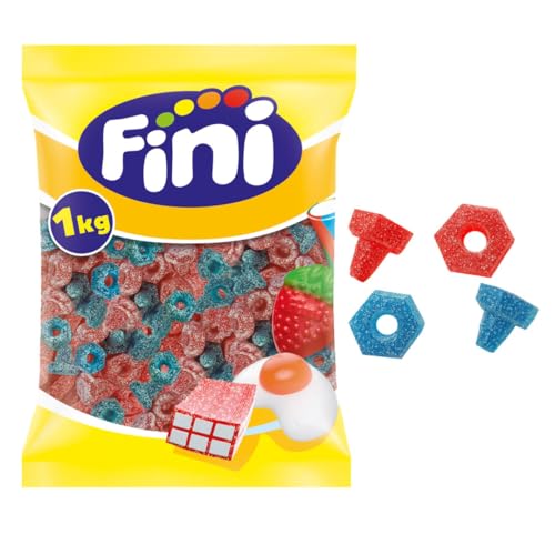 iChuches-Tuercas y Tornillos Súper Ácidos Fini – Bolsa 1kg | Gominolas divertidas con sabor intenso | Chuches surtidas ideales para fiestas, cumpleaños y piñatas